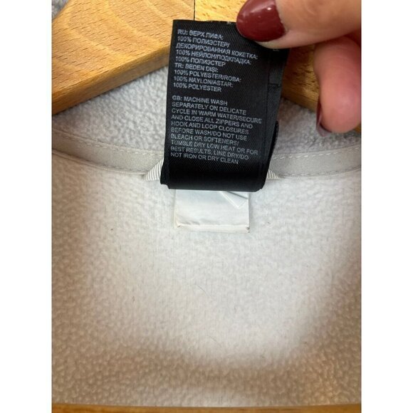 The North Face Vest Women’s S White Grey Zip-Up Fleece Jacket Gorpcore Casual - Picture 11 of 15